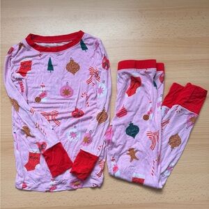 Festive Kids Pajama Set - Pink and Red